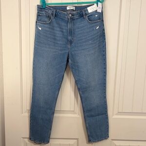 Abercrombie & Fitch The Skinny High Rise light destruction denim Jeans Size 33